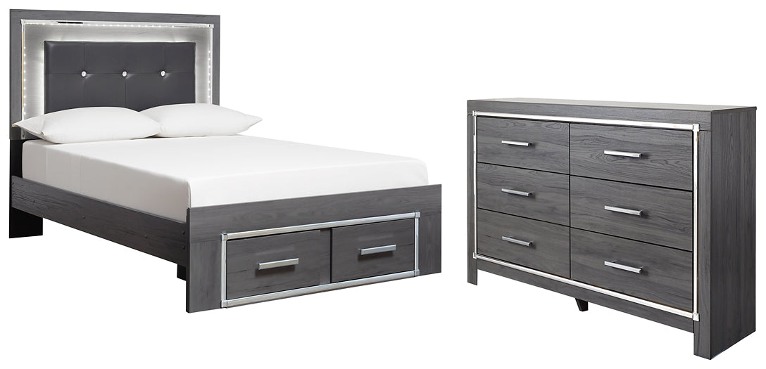 Lodanna Signature Design 4-Piece Bedroom Set with 2 Storage Drawers