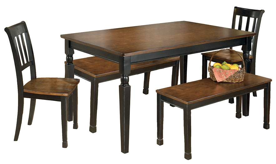Owingsville Signature Design 5-Piece Dining Room Set with Dining Room Bench