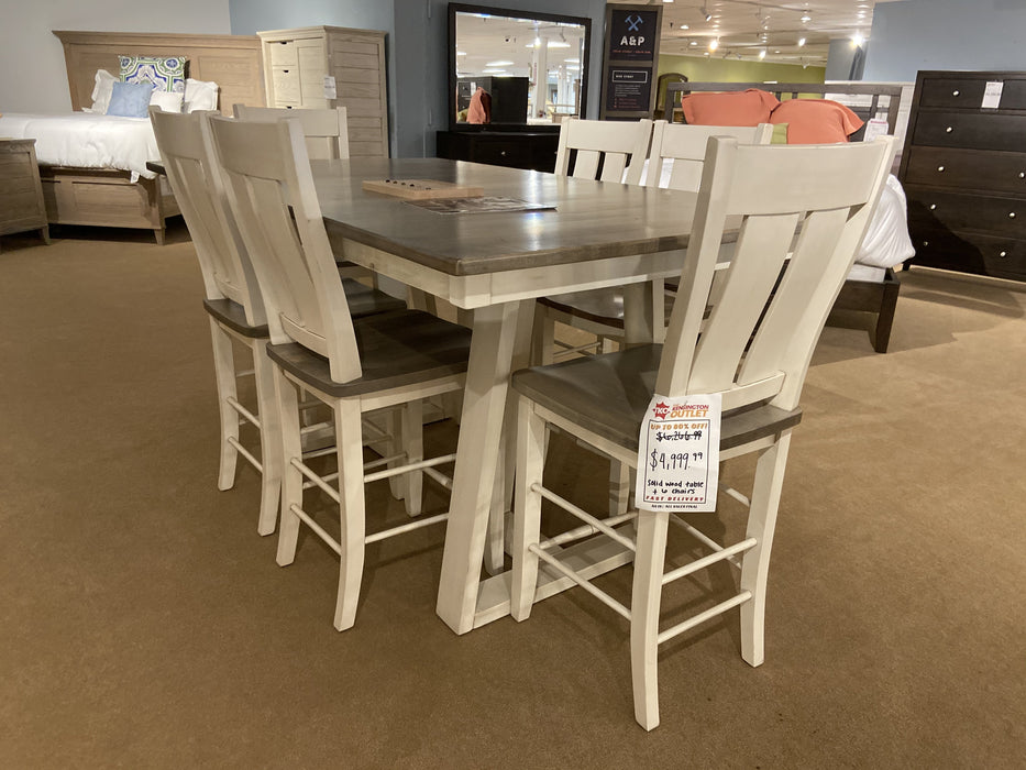 Solid Wood 7 Pc Dining Set